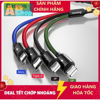 Cáp sạc đa năng baseus rapid series 4 trong 1 cho iphone/ ipad smartphone & tablet android (3.5a, 1.2m, type c/ micro