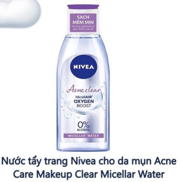 Nước tẩy trang nivea sạch mềm mịn dành cho da mụn ( mầu tím )