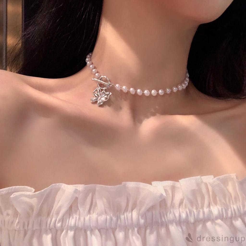 Vòng cổ choker ngọc trai màu trắng cho nữ