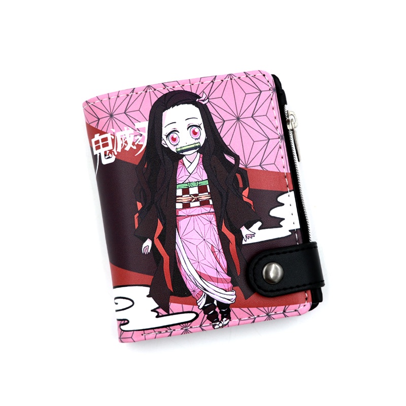Ví Da PU Gập In Hình Anime Demon Slayer Kamado Nezuko Kimetsu No Yaiba Độc Đáo Thời Trang