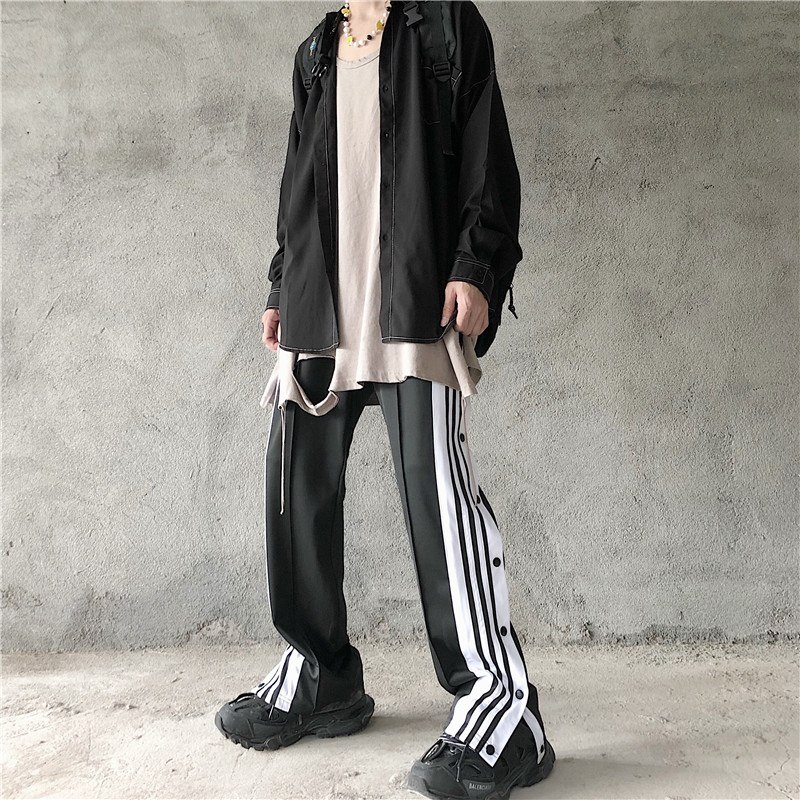 Quần Dài Ống Rộng Kẻ Sọc Trắng Đen Thời Trang | BigBuy360 - bigbuy360.vn