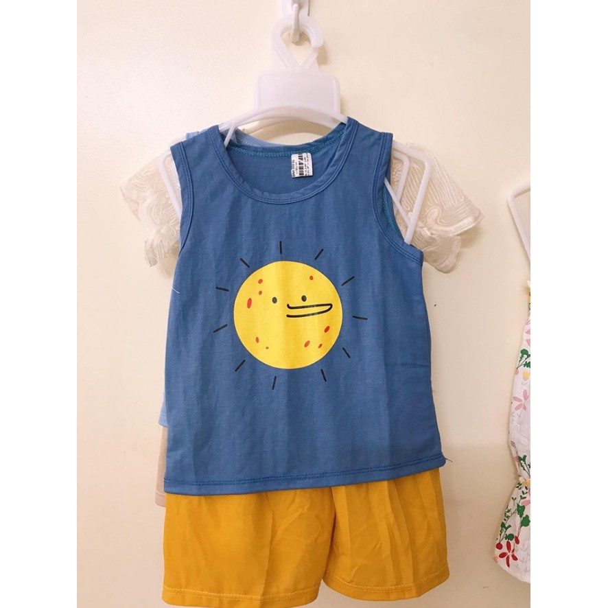 bộ Mùa Hè Nguyên Chất Cotton In Chữ Cái Bé Trai Bé Gái Áo Vest + Quần Short Thể Thao Phù Hợp Với Trẻ Sơ Sinh vm-108