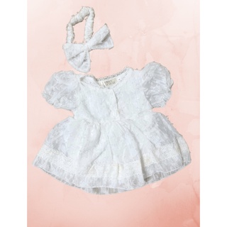 Set body trắng kèm turban cho bé gái từ 9-17kg SA08 trắng