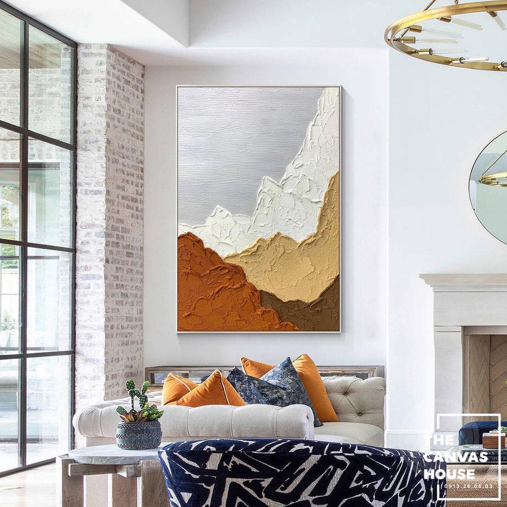 Tranh Canvas Trừu Tượng Họa Tiết Mảng Màu (Hình thật tại xưởng - Đã có khung, móc, đinh treo) - The Canvas House - S1DS