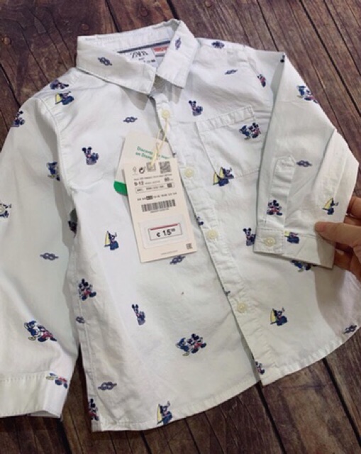 Áo sơ mi zara mickey & pluto dư xịn