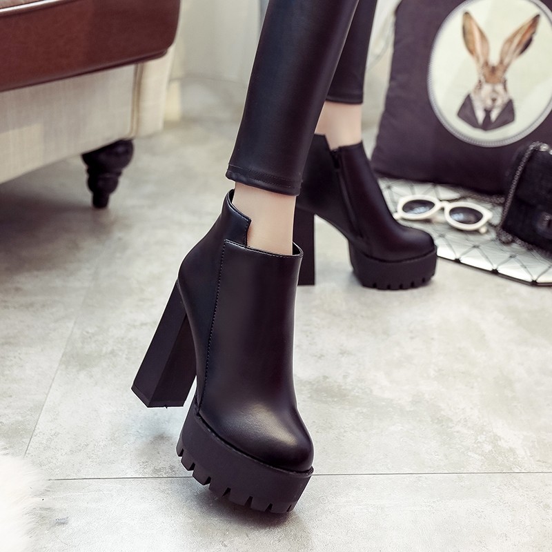 Giày Bốt Cao Gót Đế Dày Chống Thấm Nước Thời Trang Thu Đông 2023 Cho Nữ