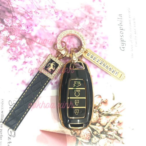 Ốp Khóa Xe Hyundai Accent 4 Nút Bấm New Mạ Vàng Cao Cấp Thế Hệ Mới - Vỏ Bọc Chìa Khóa Silicone Accent