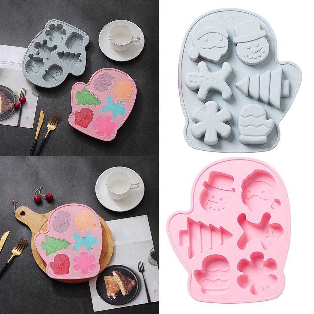 Khuôn Silicone Làm Bánh Tạo Hình Chủ Đề Giáng Sinh 6 Ngăn Tiện Dụng