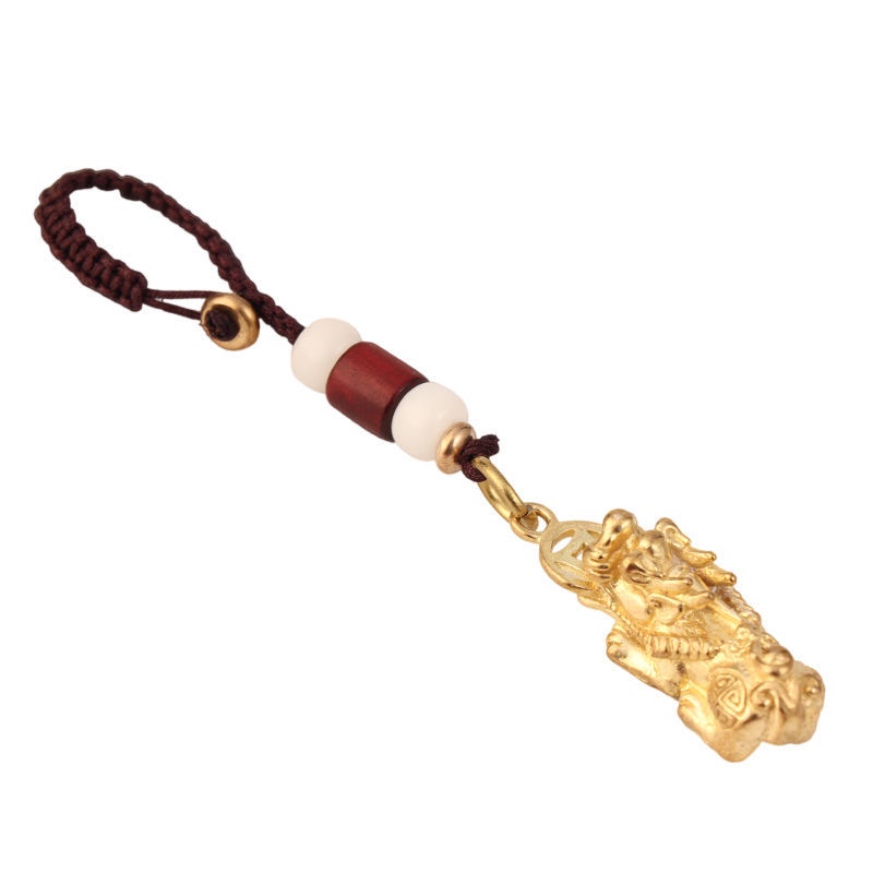 Móc Khóa Cầu May Mắn In Chữ Lucky to Ward off Evil Pixiu Chính Hãng Dùng Làm Quà Tặng Dành Cho Nam Và Nữ