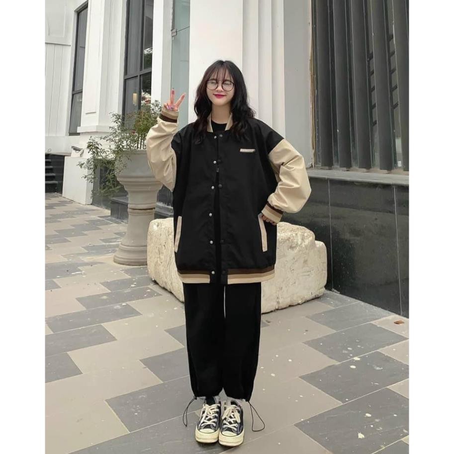 Áo khoác BOMBER WAS 2 Màu Ulzzang Unisex Chất Vải Dù Trượt Nước Form Rộng - 1Minuteshop