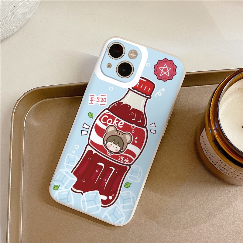 Ốp lưng iphone hình chai Coke mát mẻ ốp mềm viền vuông đẹp cho 7 Plus/8Plus/XR/XS Max/11/X/12/12 Pro Max/pro/13 promax