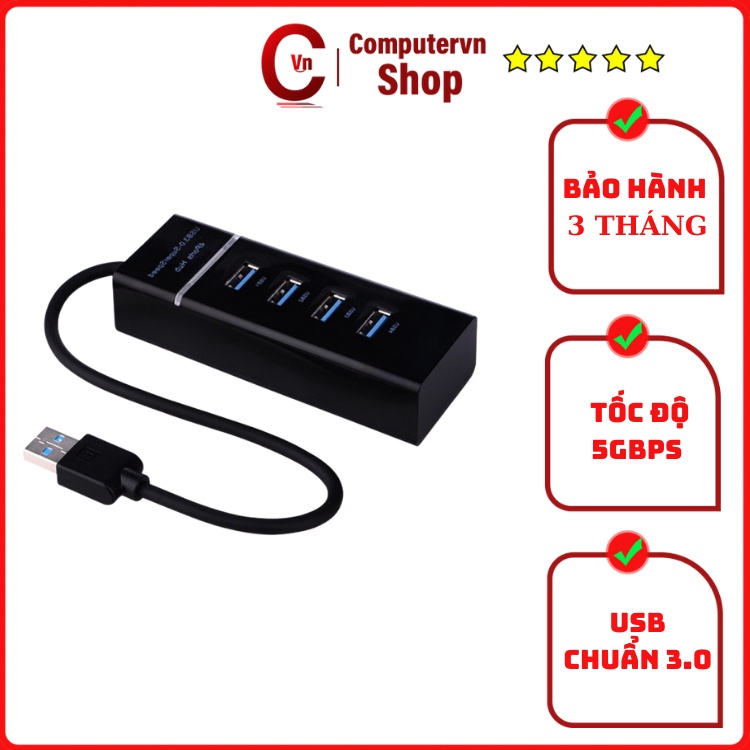 Bộ chia USB 3.0 SUPERSPEED , Đầu chia Từ 1 ra 4 cổng USB - hai màu Trắng/ Đen