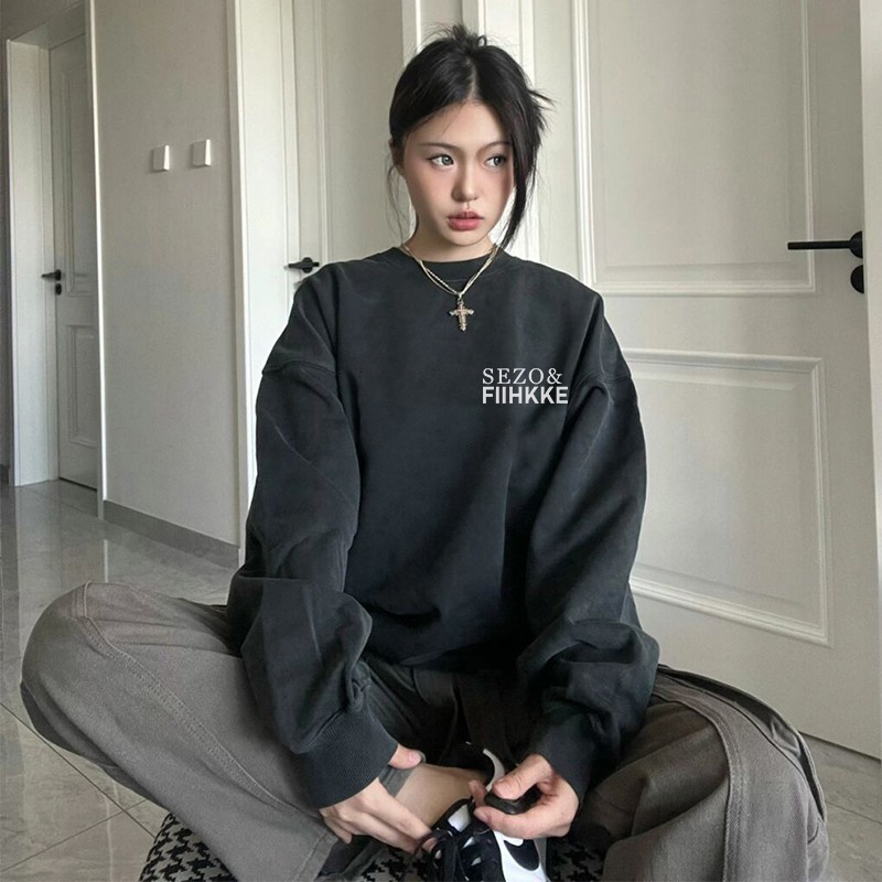 Áo sweater SELVZE tay dài in hoa thời trang cho nữ