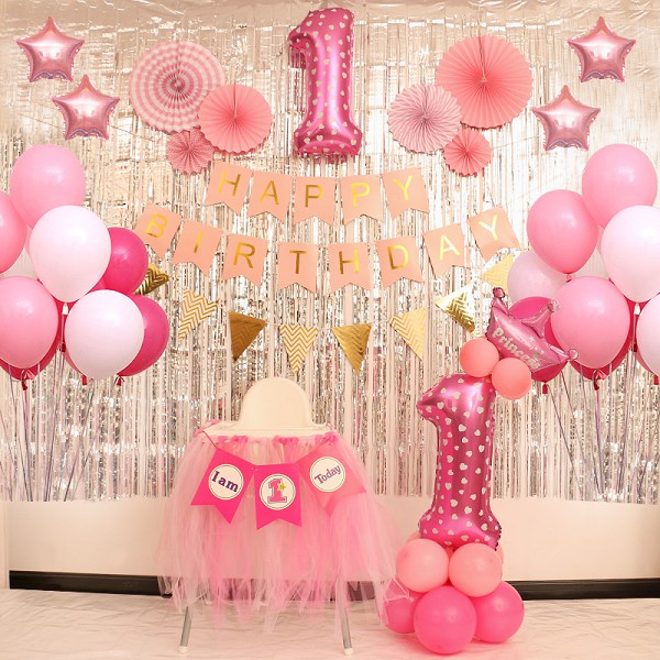Quạt giấy trang trí sinh nhật thôi nôi phòng cưới decor treo tường bộ 6 cái HAPPYKID QGTTSN