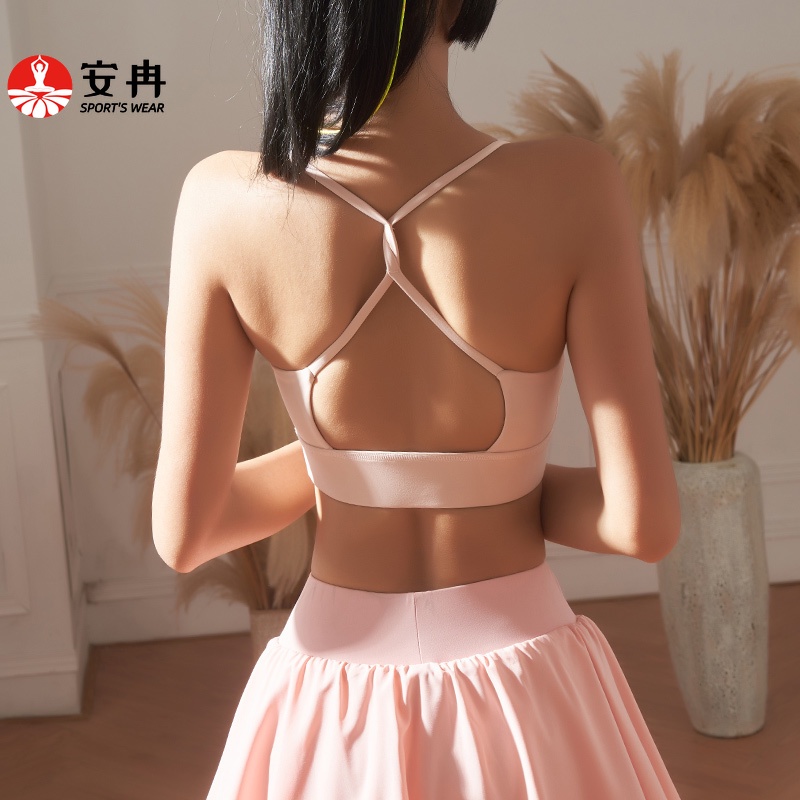 Áo ngực tập yoga ANRAN chống sốc chống chảy xệ nhanh khô thiết kế dây chéo thời trang