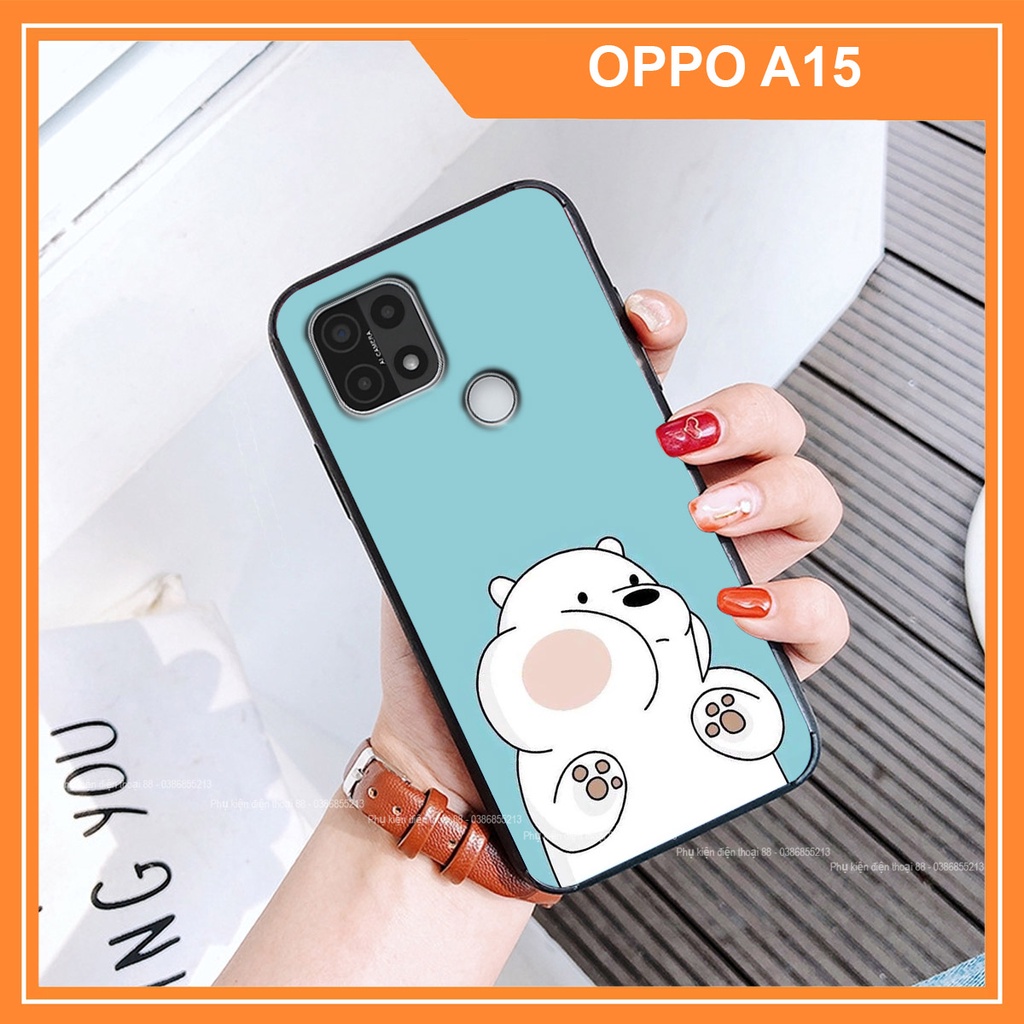 Ốp lưng Oppo A15 in hình 3D dễ thương gấu bear đáng yêu - RẺ - BỀN - ĐẸP