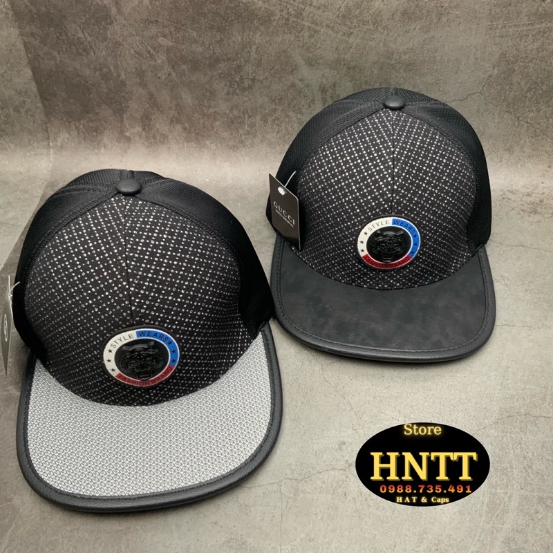 Mũ Hiphop Cao Cấp Lưới Mạc Tròn Full Tem GC khoá Nút Cao Cấp Nam Nữ