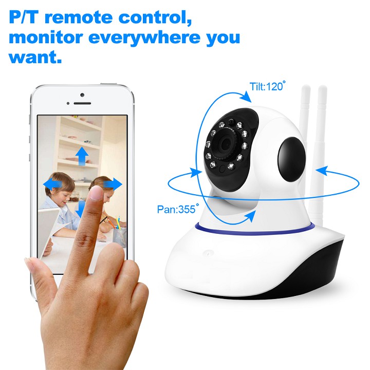 Camera Giám Sát WiFi IP Yoosee 3 ăng ten Full HD Xem Rõ Ngày và Đêm