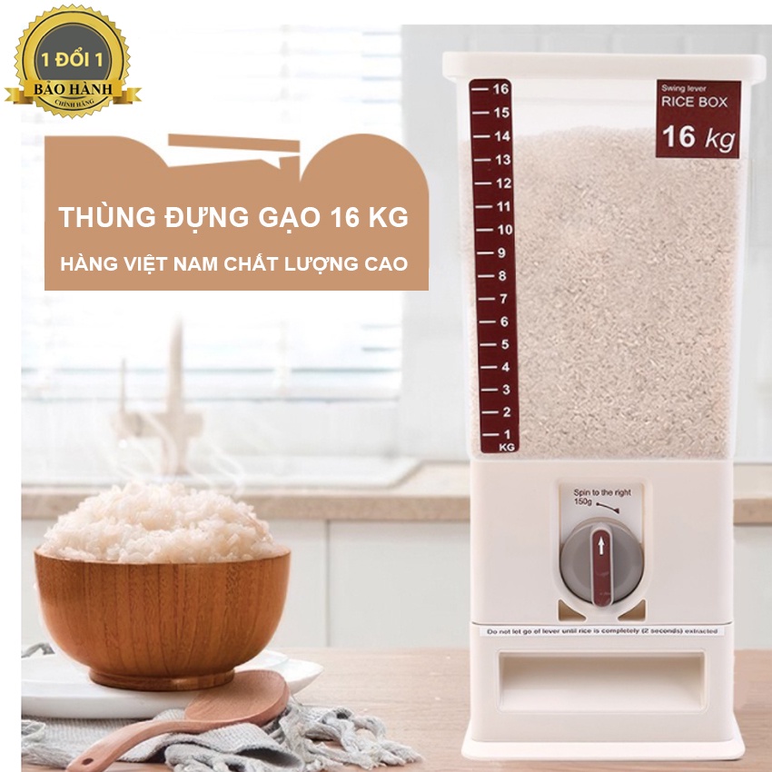 Thùng Đựng Gạo 16kg Hàng Việt Nam Bảo Hành Chính Hãng