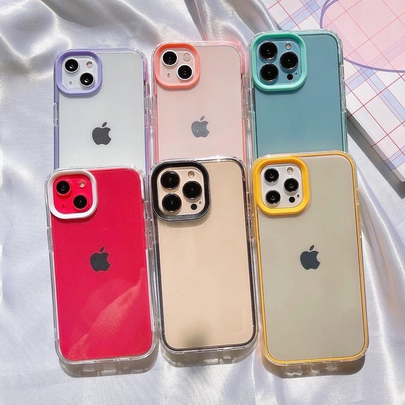 Ốp Điện Thoại Trong Suốt Viền Màu Dễ Thương - CAS2234