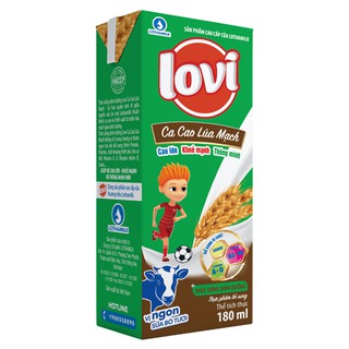Sữa cacao lúa mạch Lovi Lothamilk 180ml lốc 4 hộp
