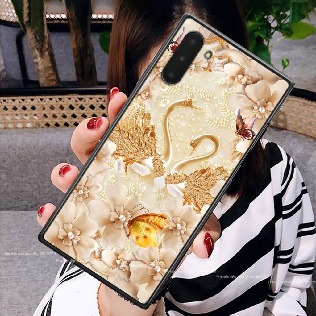 Ốp lưng Samsung NOTE 10 hình hình hoa, thiên nga, đẹp thời trang - CAO CẤP - SANG TRỌNG