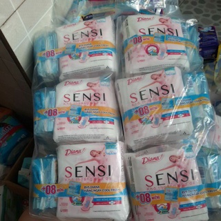 (hàng tặng) bộ 6 gói Băng vệ sinh Diana Sensi siêu mỏng cánh gói 8 miếng