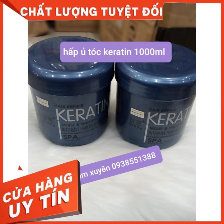 Dầu hấp kem ủ tóc Keratin Lecrea Xanh đậm  1000ml 🍩FREESHIP 🍩phục hồi giữ màu siêu thơm suôn mềm óng mượt tóc cao cấp