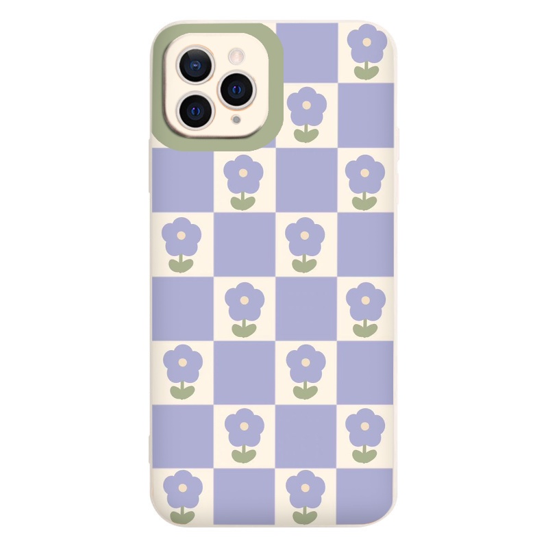 Ốp lưng iphone caro hoa tím nhẹ nhàng bảo vệ camera ốp iphone6/6plus/6s/6splus/7/7plus/8/8plus/x/xr/xs/11/12/13/pro/ma