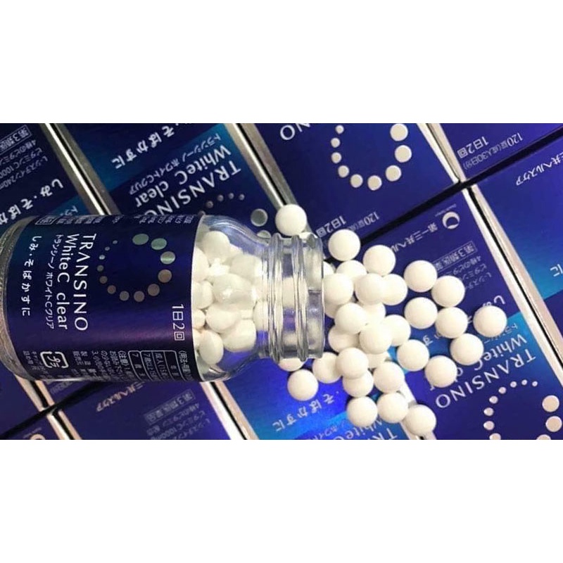 Viên uống hỗ trợ trắng sáng da Transino Xanh White C Clear - 120 viên