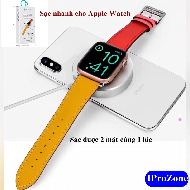 (Đế ) Dock sạc nhanh không dây 2 trong 1 chính hãng COTEetCI dành cho Apple watch và điện thoại