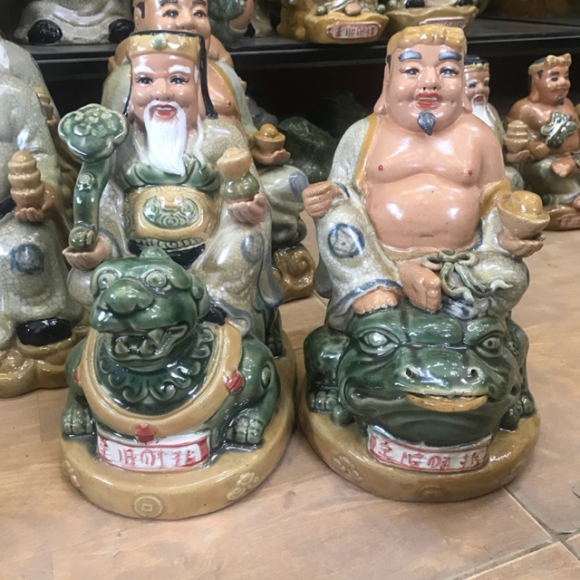 Tượng thần tài thổ địa cưỡi thiềm thừ- Tỳ hưu men rạn cổ