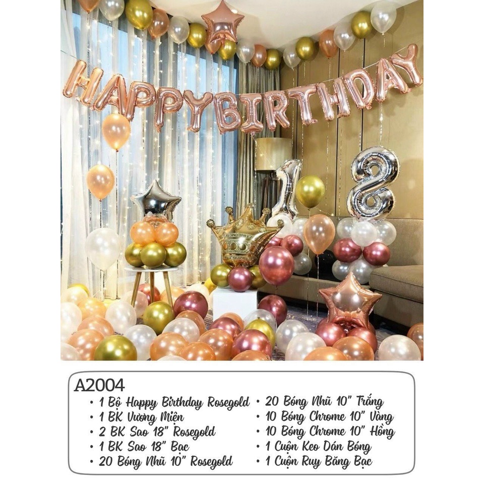 Combo bóng bay trang trí sinh nhật happy birthday HNN89