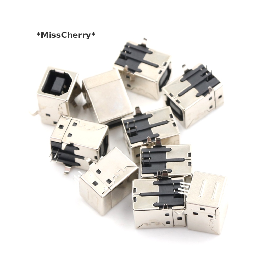 Set 10 Ổ Cắm PCB DIP Cổng USB Type-B Góc Phải 4 Chấu Chuyên Dụng
