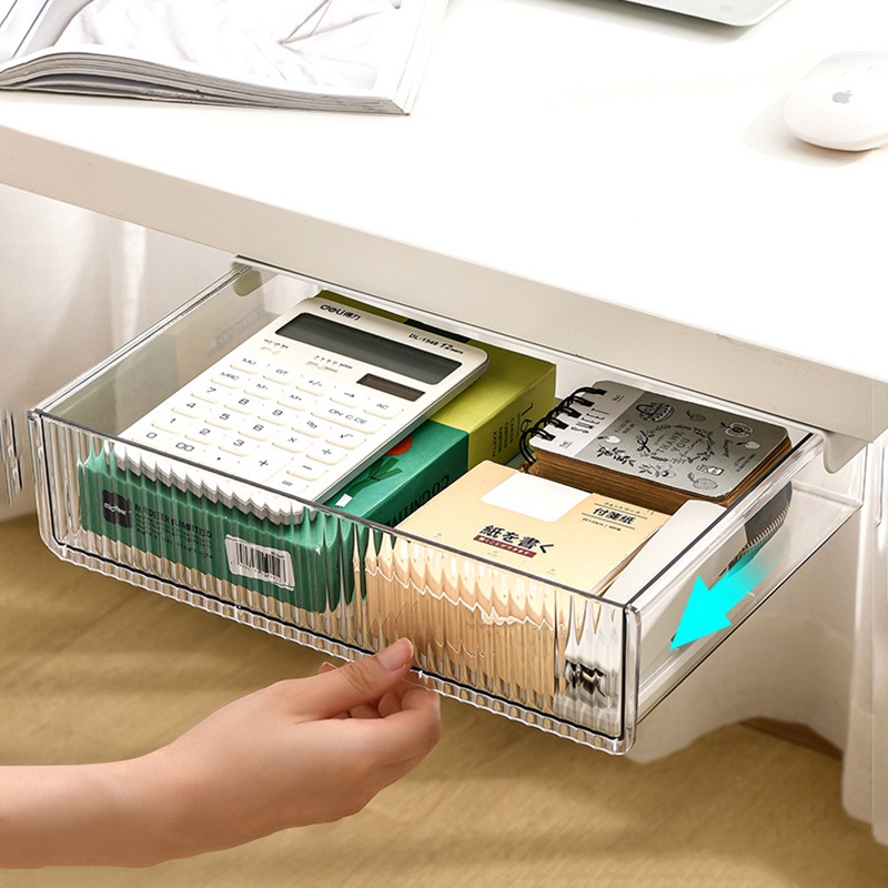 Cái mới Ngăn kéo Hộp lưu trữ dưới bàn Hộp lưu trữ bút chì Văn phòng phẩm Sắp xếp Hộp ẩn Hộp lưu trữ Văn phòng Khay lưu