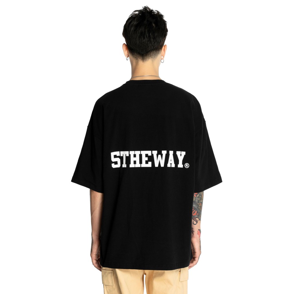 5THEWAY® /solid/ OVERSIZED TEE™ in BLACK aka Áo Thun Đen Tay Ngắn