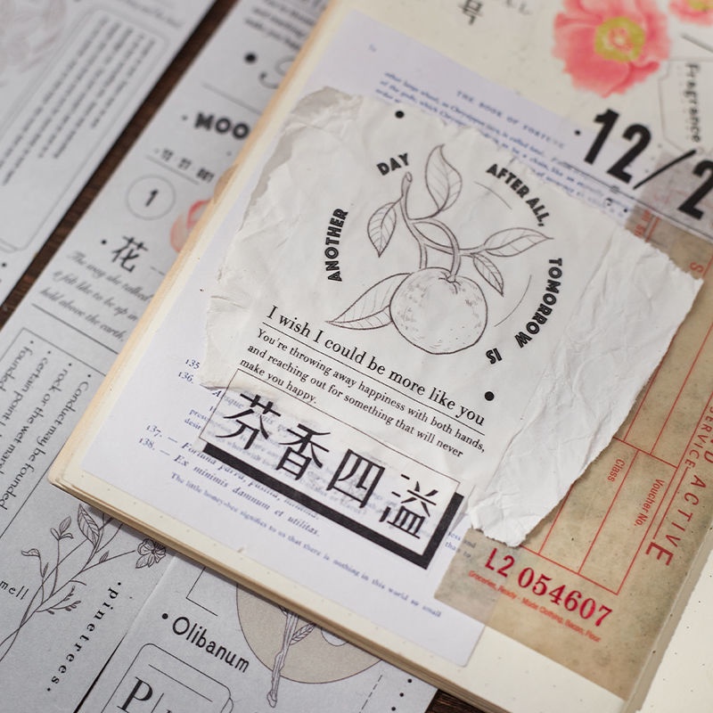 Băng keo washi tape vintage đen trắng 5x35cm - 3 mẫu