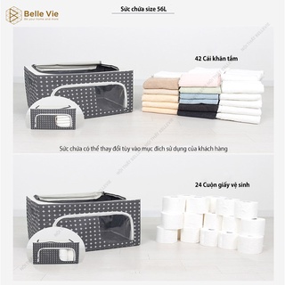 Hộp Đựng Quần Áo BELLEVIE Túi Vải Đựng Quần Áo Tiện Dụng Khung Thép Chống Thấm Nước Hàng Xuât Khẩu