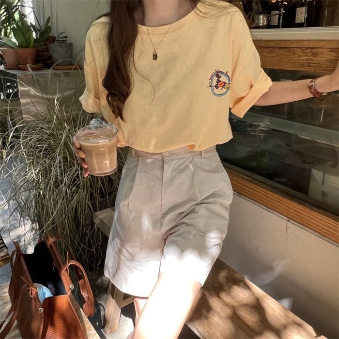 Áo Thun Ngắn Tay In Họa Tiết Hoạt Hình Thời Trang Mùa Hè Cho Nữ