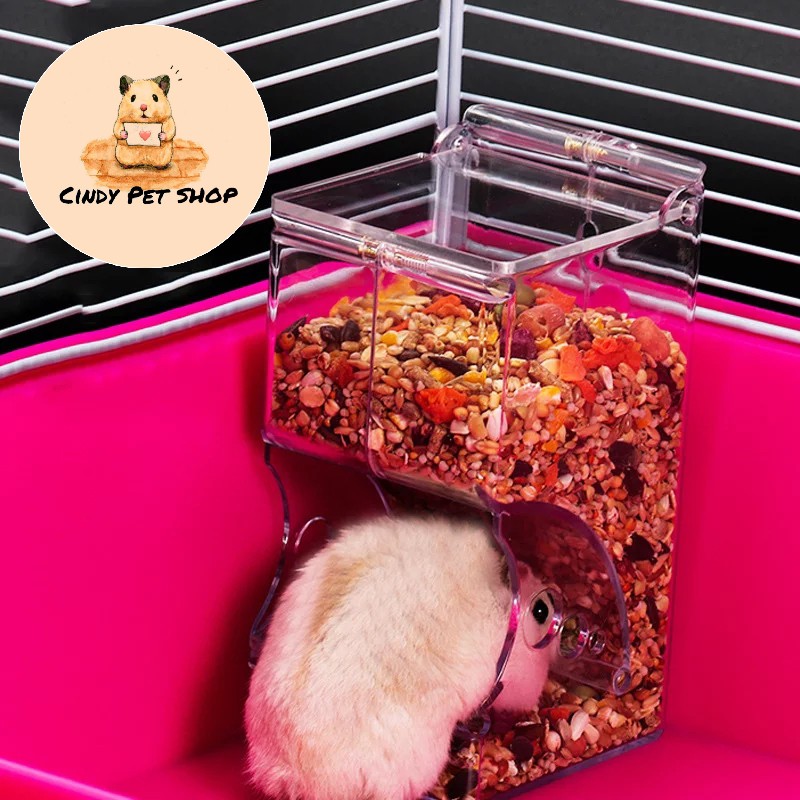 Máng ăn tự động cho Hamster - mica trong dễ dàng vệ sinh tẩy rửa