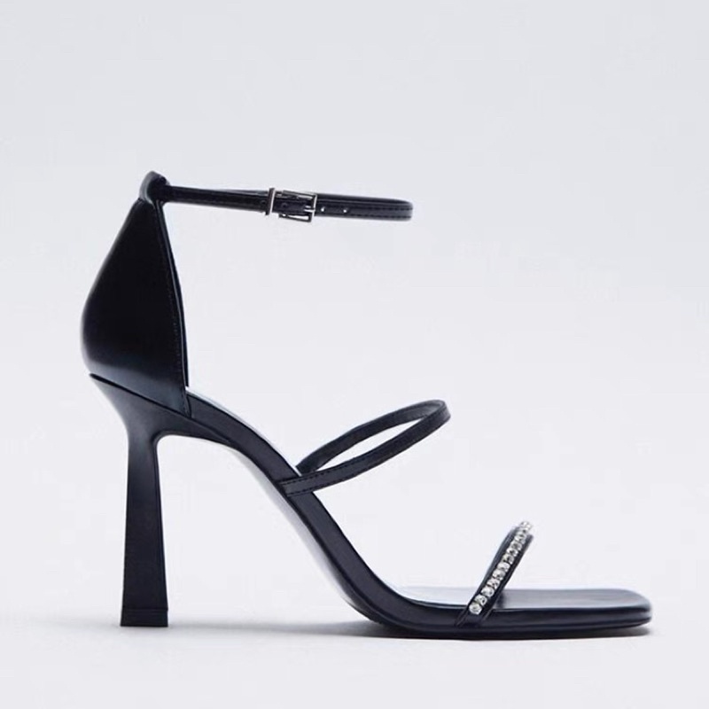 ORDER 🌸 ZR Giày dây ngang quai mảnh mũi vuông đá gót nhọn 9cm