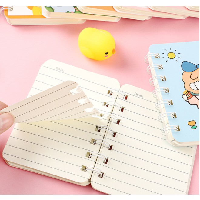 Sổ tay lò xo CÁO Sổ tay 8x11 cm 80 trang Sổ tay dễ thương Sổ tay hoạt hình Sổ tay mini