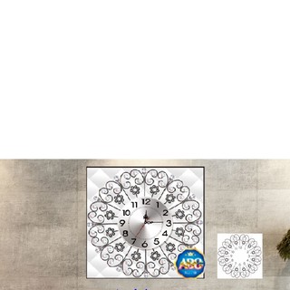Tranh đính đá đồng hồ hoa df2756 50x50cm, chưa đính