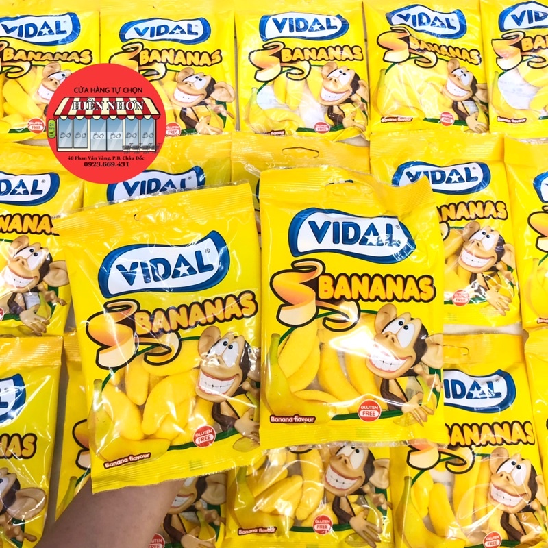 Kẹo dẻo hình quả chuối Vidal 80g