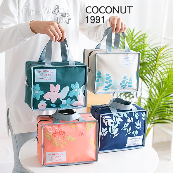 (Cao cấp) Túi đựng hộp cơm vải Canvas, có lớp lót nhôm chống thấm, kích thước to