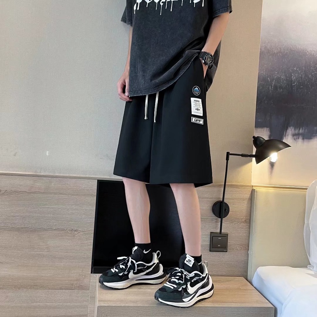 Quần cụt nam lưng thun cột dây năng động trắng quần short thun Simple Fashion quần đùi namBigsize quần đùi bé trai from rộng
