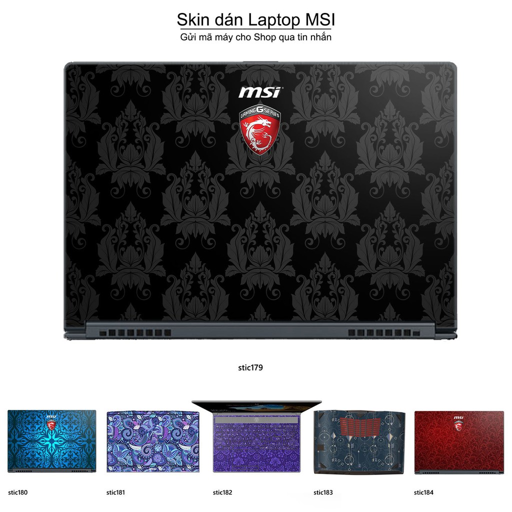 Skin dán Laptop MSI in hình Hoa văn sticker _nhiều mẫu 30 (inbox mã máy cho Shop)