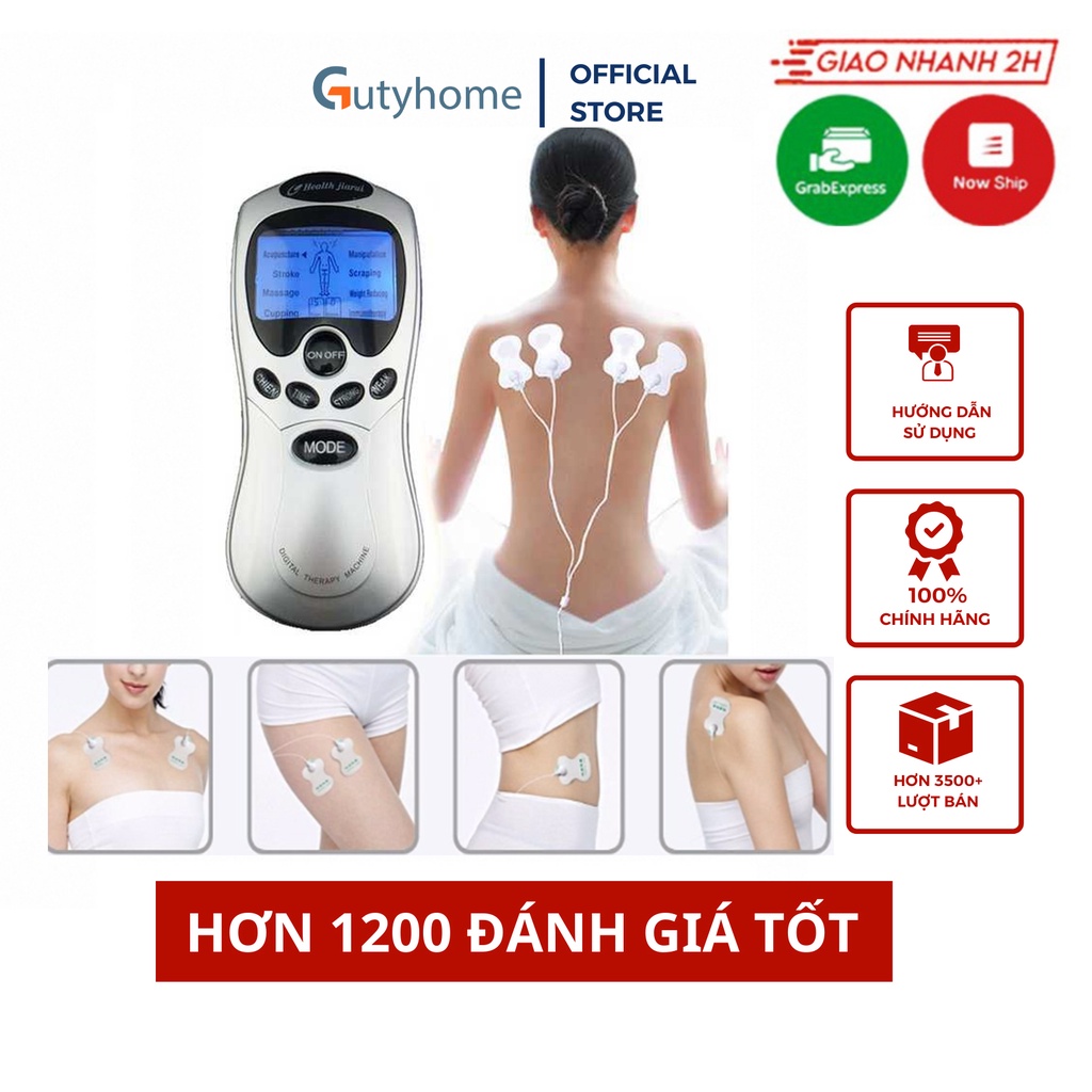 Máy  massage châm cứu đấm bóp, máy mát xa trị liệu xung điện 2 miếng dán chăm sóc sức khỏe