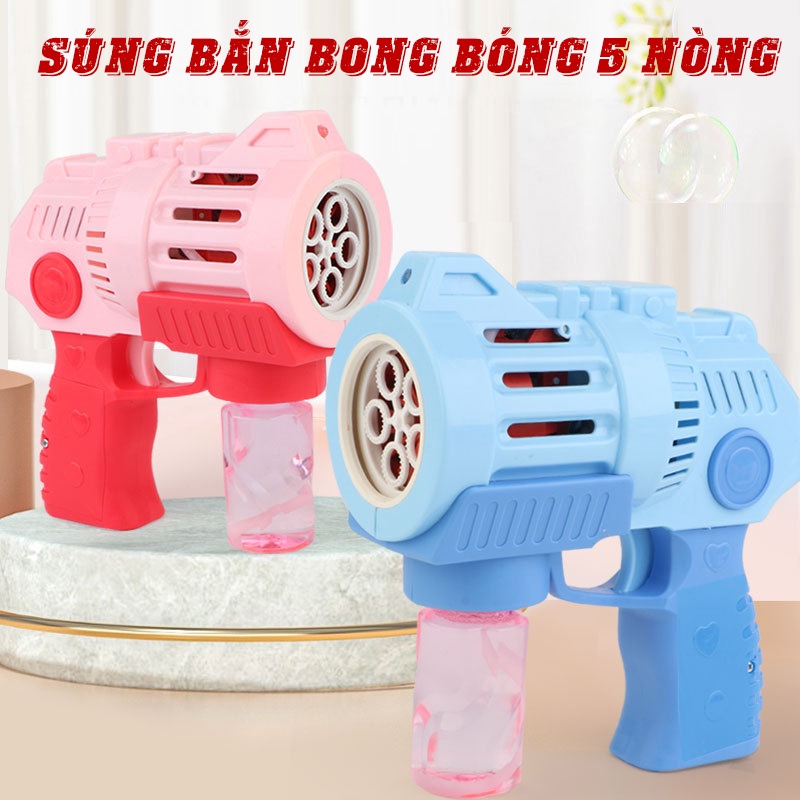 Súng bắn bong bóng xà phòng 5 nòng size lớn MILOHOUSE 231