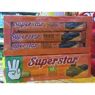 Bánh xốp kem Superstar chocolate hộp 12x18g